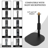 Geekria for Creators Telescoping Tabletop Microphone Stand, Adjustable Desk Mic Holder with Weighted Base, Shock Mount, Mic Clip, Compatible with ATH AT2020, AT2020USB+, AT2035, ATR2500x