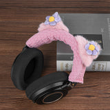 Geekria NOVA Knit Fabric Headband Cover+Cat Ears Attachment Compatible with Razer, SteelSeries, HyperX, Sennheiser, ASTRO, Sony, Logitech, ATH Headphones, Head Cushion Pad Protector (Purple/Pink)