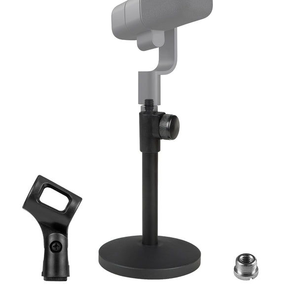 Geekria for Creators Telescoping Tabletop Microphone Stand Compatible with Blue Yeti, Yeti X, Sona, Snowball iCE, Ember, Spark SL Adjustable Desk Mic Holder with Weighted Base