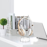 Geekria Acrylic Aluminum Headphones Stand for On-Ear Headphones, Gaming Headset Holder, Desk Display Hanger Compatible with Bose QC35, Sony WH-1000XM6, WH-1000XM5, WH-1000XM4 (Clear)