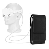 Geekria VR Battery Case Compatible with Apple Vision Pro, Portable Battery Pack Holster Case, Vegan Leather Power Bank Belt Clip, Card Holder Battery Protection Accessory (Black)