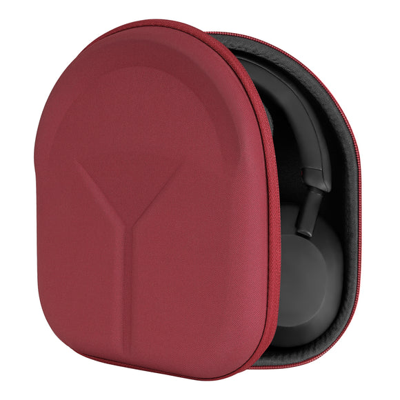 Geekria Shield Headphones Case Compatible with Sony WH-XB910N, WH-CH720N, WH-1000XM5, WH-1000XM4, WH-ULT900N Case, Replacement Hard Shell Travel Carrying Bag with Cable Storage (Red)