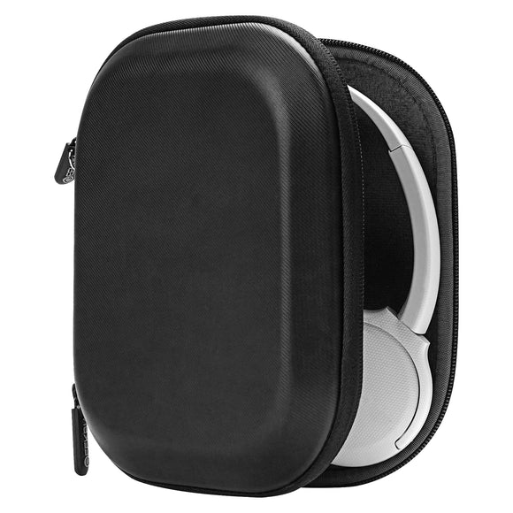 Geekria Shield Headphones Case Compatible with Sony WHCH510, WHCH500, WH910N, WHXB910N, WHXB900N, WH1000XM4, WH1000XM3 Case, Replacement Hard Shell Travel Carrying Bag with Cable Storage (Black)