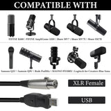 Geekria for Creators USB to XLR Female Microphone Cable 10 ft / 3 M, Compatible with FIFINE K688, AmpliGame AM8, Shure MV7, Samson Technologies Q2U, Rode PodMic, Balanced Mic Cord (Black)