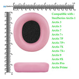Geekria NOVA Replacement Ear Pads Compatible with SteelSeries Arctis 1/ 3/ 5/ 7/ 7+/ 7P/ 7P+/ 7X/ 7X+/ 9/ 9X/ Pro/ Prime Headphones, Repair Parts (Pink)