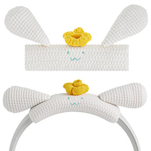 Geekria Knit Fabric Headband Cover Compatible with Bose QC45, QC35 II, Sony 1000XM4, Beats Solo4, Studio3, JBL Tune 720BT Headphones, Easy DIY Installation (White)