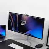 Geekria Acrylic Center Screen / Mid Webcam Stand, Place Webcam Anywhere on Monitor, Laptop Screen, Compatible with Logitech MX Brio, C920x, C922, C930 Webcams (Transparent)
