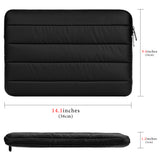 Geekria 360 Protective Puffy Laptop Sleeve for 13.8-in Microsoft Surface Laptop (2024) Copilot+ PC, 14-in Lenovo ThinkPad X1 Carbon Gen 13, Quilted Soft Puffer Bag (Black)