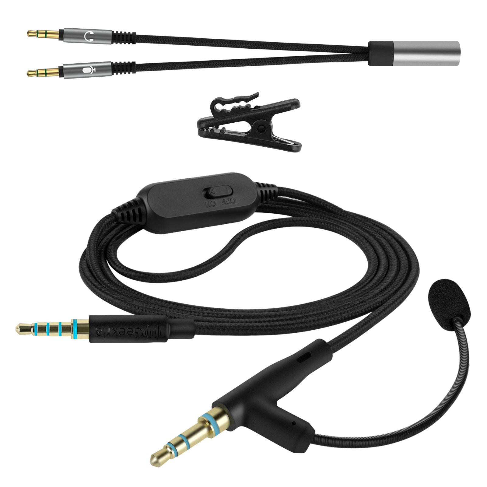 Geekria Boom Mic Headphones Cable Compatible with Skullcandy, Soundcor