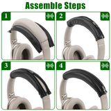 Geekria Protein Leather Headband Pad Cover Compatible with Bose QuietComfort, QC45, QC35, QC35 II, QC35 II Gaming, QC25, QC15, QC SE, Headphones Replacement Band (Black)