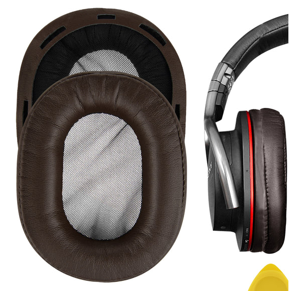 Geekria QuickFit Replacement Ear Pads for Sony MDR-1R, MDR-1RMK2 Headphones Ear Cushions, Headset Earpads, Ear Cups Cover Repair Parts (Brown)