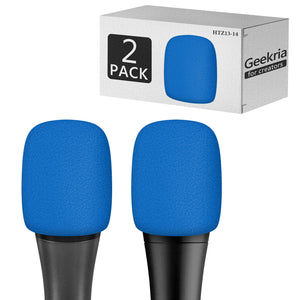 Geekria for Creators Foam Windscreen Compatible with Sennheiser E 835, E 845-S, E 935, E 945 Microphone Antipop Foam Cover, Mic Wind Cover, Sponge Foam Filter (Blue / 2 Pack)