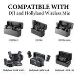 Geekria for Creators Microphone Carrying Case Compatible with DJI Mic 3, Mic 2, Mic Mini, Hollyland Lark MAX 2, Lark MAX Charging Case, Mic Hard Shell Travel Bag with Cable Storage (Black)