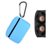 Geekria Silicone Case Cover Compatible with Jabra Elite Active 65t True Wireless Earbuds, Earphones Skin Cover, Protective Carrying Case with Keychain Hook, Charging Port Accessible (Blue)