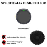 Geekria for Creators Furry Windscreen Compatible with Hollyland Lark M2 Wireless Mic, Mic DeadCat Wind Cover Muff, Fluff Cover Windshield, Wind Noise Reduction (Black / 2 Pack)