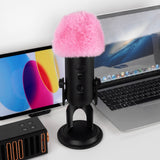Geekria for Creators Furry Windscreen Compatible with Blue Yeti, Yeti Pro USB Microphone, Mic DeadCat Wind Cover Muff, Windbuster, Windjammer, Fluff Cover Windshield (Pink / 2 Pack)