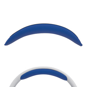 Geekria Protein Leather Headband Pad Compatible with JBL Quantum 100, Q100, Headphones Replacement Band, Headset Head Top Cushion Cover Repair Part (Blue)
