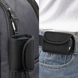 Geekria Earbuds Pouch with Belt Loop Compatible with Skullcandy Push Active True Wireless Earbuds, Cover with Clip Holder for Bag Strap (Black)