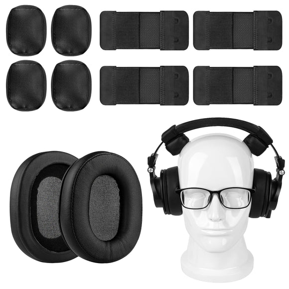 Geekria QuickFit Headphones Ear Pads Kit for Glasses, Compatible with Audio-Technica ATH M50X, M50XBT, M50xBT2 M50, M40X, M30, M20 Headset Ear Cushion with Pressure Relief Pads, Ear Cups Cover