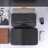 Geekria Keyboard Carrying Case, Hard Shell Travel Carrying Keyboard Case, Compatible with Logitech Wave Keys MK670 Combo/Wave Keys Wireless Ergonomic Keyboard (Dark Grey)