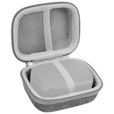 Geekria for Creators Microphone Carrying Case Compatible with Hollyland Lark A1, M1, C1, Rode Wireless Micro, Boya mini, Maono Wave T1 Mini Charging Case, Hard Shell Travel Bag (Light Grey)