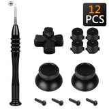 Geekria Replacement Joystick Repair Kit, Metal Buttons for DualShock 4, Controller Repair Kits with Tool for Playstation 5, Playstation 4, PS4 Slim, PS4 Pro, CUH-ZCT2 Controller (Black)