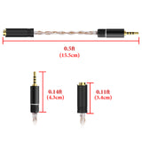 Geekria 2.5mm Balanced Male to 4.4mm Balanced Female Headphones Adapter, Copper and Silverplated Upgrade Cable Conversion Audio Dongle Cable (0.5ft)