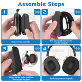 Geekria Silicone Earpad Covers Compatible with AirPods Max, Earpad Protector / Earphone Covers / Earpad Cushion / Ear Pad Covers / Headphone Covers, Easy Installation No Tool Needed (Black)