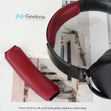 Geekria Protein Leather Headband Pad Compatible with SONY MDR-XB950BT MDR-XB950N1 MDR-XB950B1 MDR-XB950/H, Headphones Replacement Band, Headset Head Cushion Cover Repair Part (Red)