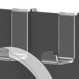 Geekria Acrylic Cubicle Wall Hooks for Headphones, Headphone Hook Holder, Headsets Hanger Compatible with Bose, SONY, Sennheiser, ATH, AKG, JBL General Purpose Game Earphone (2 Pack / Clear)