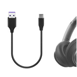 Geekria USB Headphones Charger Cable Compatible with Soundcore Space One, Space Q45, Liberty 4 NC, Life P3, K20i, C30i, P30i, A30i Charger, USB to USB-C Replacement Power Charging Cord (1ft/30cm)