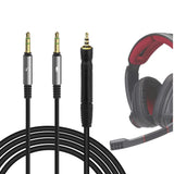 Geekria Audio Cable Compatible with Sennheiser Game One, Game Zero, PC 373D, GSP 500, GSP 600 Headsets, 2.5mm to Dual 3.5mm Y Splitter Replacement Cable (6.6 ft / 2 m)