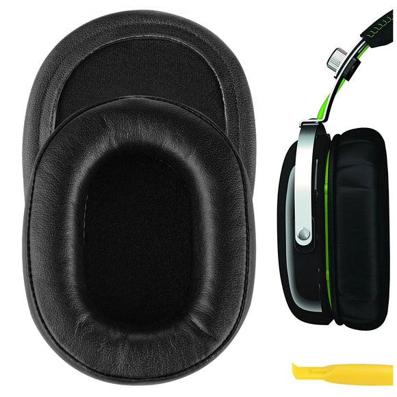 Geekria QuickFit Replacement Ear Pads for Razer BlackShark Stereo Headphones Ear Cushions, Headset Earpads, Ear Cups Cover Repair Parts (Black)