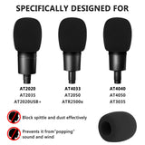 Geekria for Creators Foam Windscreen Compatible with Audio-Technica ATH AT2020, AT2020USB, AT2020USB+, AT2035, Microphone Antipop Foam Cover, Mic Wind Cover, Sponge Foam Filter 2 Pack (Black)