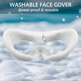 Geekria Sweat Proof Silicone Face Cover Pad Compatible with Pico Neo 4 Protective Lens Cover Accessories, Washable Lightproof Anti-Leakage Fit for Pico Neo 4, Replacement Accessories (White)