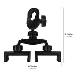 Geekria for Creators Mic Stand Dual Phone Holder, Microphone Stand Cell Phone Holder, Compatible with Apple iPhone 16, 15 Pro, Adjustable Phone Mount for Boom Mic Stand, Music Stand (Black)