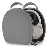 Geekria Shield Headphones Case Compatible with Sony WH-1000XM5, WH-1000XM4, WH-1000XM3, WH-CH720n Headphones, Replacement Protective Hard Shell Carrying Bag with Cable Storage (Microfiber Grey)