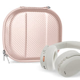 Geekria NOVA Headphones Case for Foldable Over-Ear Headphones, Replacement Hard Shell Travel Carrying Bag with Cable Storage Compatible with Bose, JBL, Skullcandy Headsets (Rose Gold)