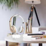 Geekria Acrylic Aluminum Headphones Stand for On-Ear Headphones, Gaming Headset Holder, Desk Display Hanger Compatible with Bose QC35, Sony WH-1000XM6, WH-1000XM5, WH-1000XM4 (Clear)