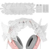 Geekria 3D Wings Decor Headband Cover for Gaming Headset & Over-Ear Headphones, Compatible with Logitech, Soundcore, JBL and More, Decorative Soft Padded Sleeve (White)