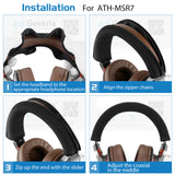 Geekria Earpads and Headband Cover Compatible with ATH-MSR7, MSR7NC, MSR7BK, MSR7GM Headphones / Ear Cushion + Headband Protector Cover / Earpads + Headband Protective Sleeve Repair Parts