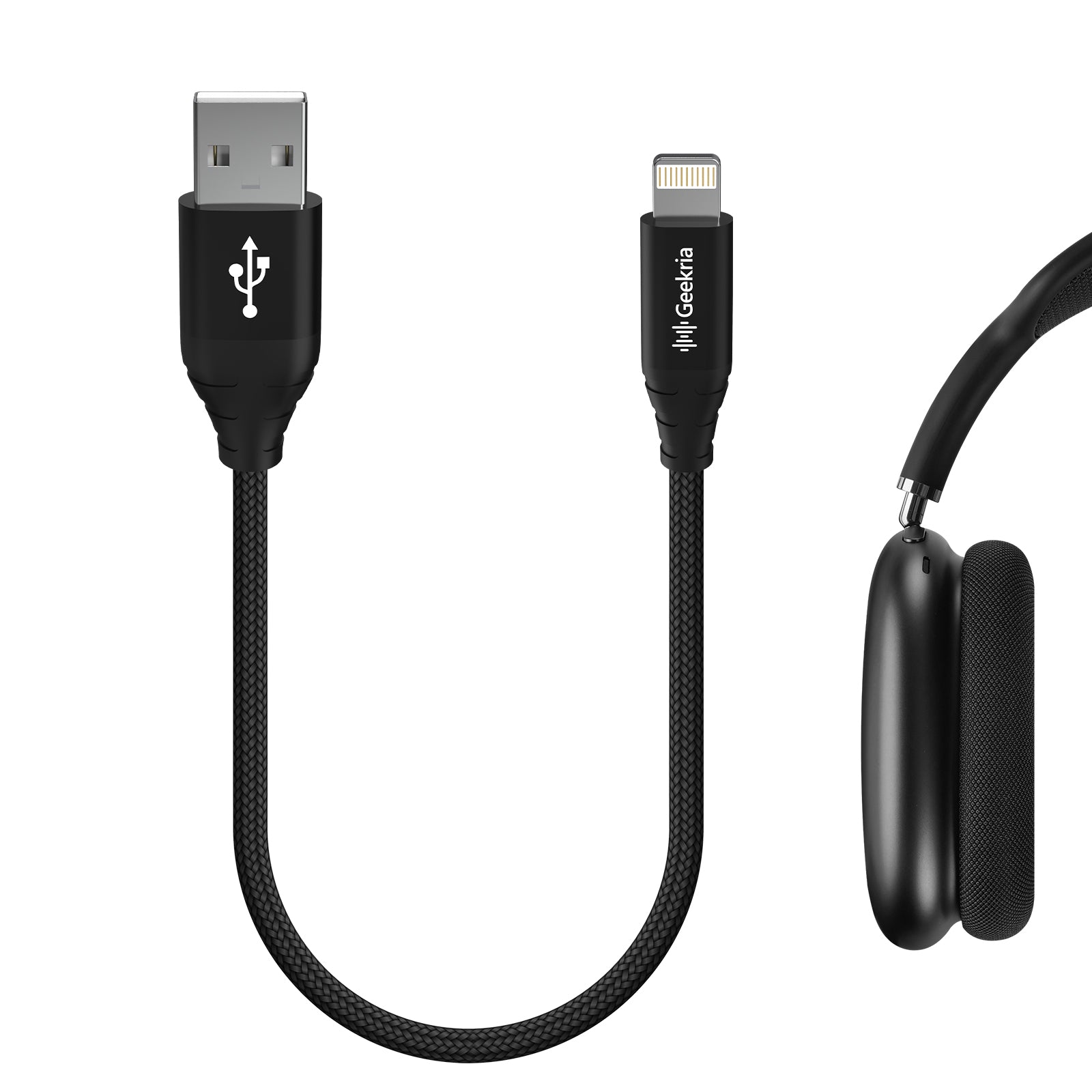 Geekria USB Headphones Charger Cable Compatible with Apple AirPods Max AirPods Pro, Beats Solo Pro Powerbeats Pro Charger, MFi Certified USB to Geekria USB Headphones Charger Cable Compatible with Apple AirPods Max AirPods Pro, Beats Solo Pro Powerbeats Pro Charger, MFi Certified USB to