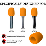 Geekria for Creators Foam Windscreen Compatible with Shure MV7, SM58LC, BETA 57A, BETA 58A, PGA48-QTR, PGA58-XLR Microphone Antipop Foam Cover, Mic Wind Cover, Sponge Foam Filter (Orange / 2 Pack)