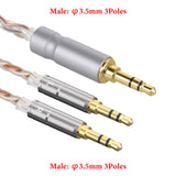 Geekria Apollo Copper Silver Braid Upgrade Audio Cable Compatible with HIFIMAN SUSVARA UNVEILED SUNDARA Ananda Arya HE4XX, 3.5mm (1/8'') to Dual 3.5mm Male Replacement Headphones Cord (4.9ft/1.5m)