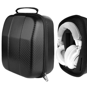 Geekria Shield Headphones Case for Large-Sized Over-Ear Headphones, Replacement Hard Shell Travel Carrying Bag with Cable Storage, Compatible with Audio-Technica ATH-M70X Headsets (Black)