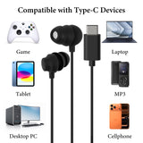 Geekria USB-C Wired Sleep Earbuds with Microphone, Noise Isolating In-Ear Headphones for Side Sleepers with Volume Control, Soft Earbuds for ASMR & Music (3.9ft/1.2m)