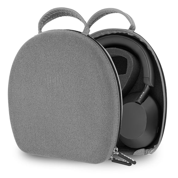 Geekria Shield Headphones Case Compatible with Sony WH-1000XM4, WH-1000XM3, WH-CH720n Headphones, Replacement Protective Hard Shell Carrying Bag with Cable Storage (Microfiber Grey)