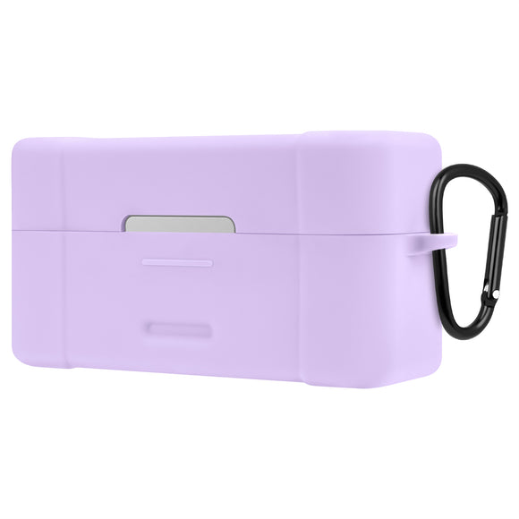 Geekria for Creators Microphone Case Cover Compatible with DJI Mic 2 Charging Case, Mic Silicone Protective Case Skin, Soft Microphone Travel Charging Case Sleeve (Purple)
