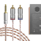 Geekria Apollo 4.4mm Balanced to Dual RCA Audio Cable, OCC Copper Silver-Plated Upgrade Cord, HiFi Stereo Interconnect for DAC AMP Headphone Amplifier Speaker Home Audio System (6.5ft/2m)