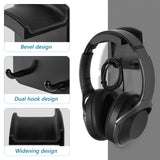 Geekria Headphones Monitor Mount Hanger with Cable Organizer Hooks, Self Adhesive Gaming Headset Wall Mount Holder for PC Chassis, Monitor Back, Compatible with Curved Monitor (Black)